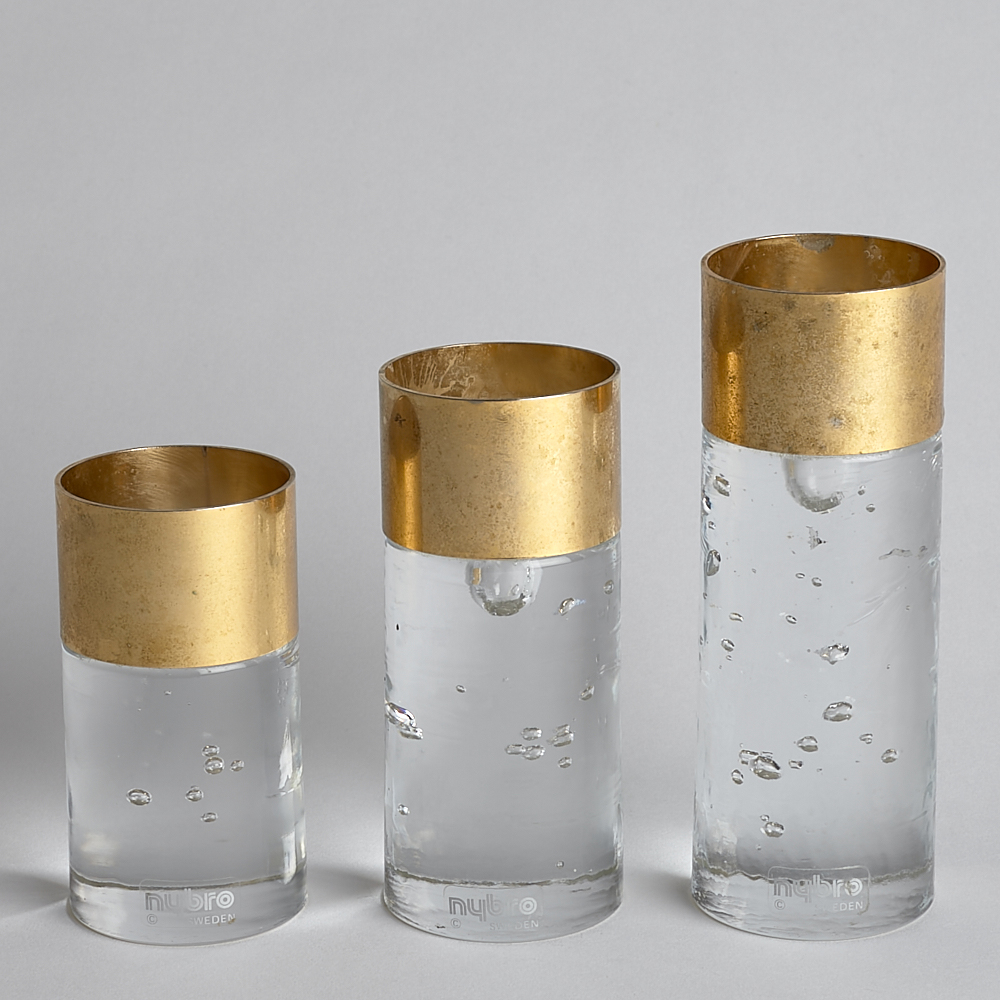 Vintage - SÅLD Vaser Nybro Glasbruk 3 st