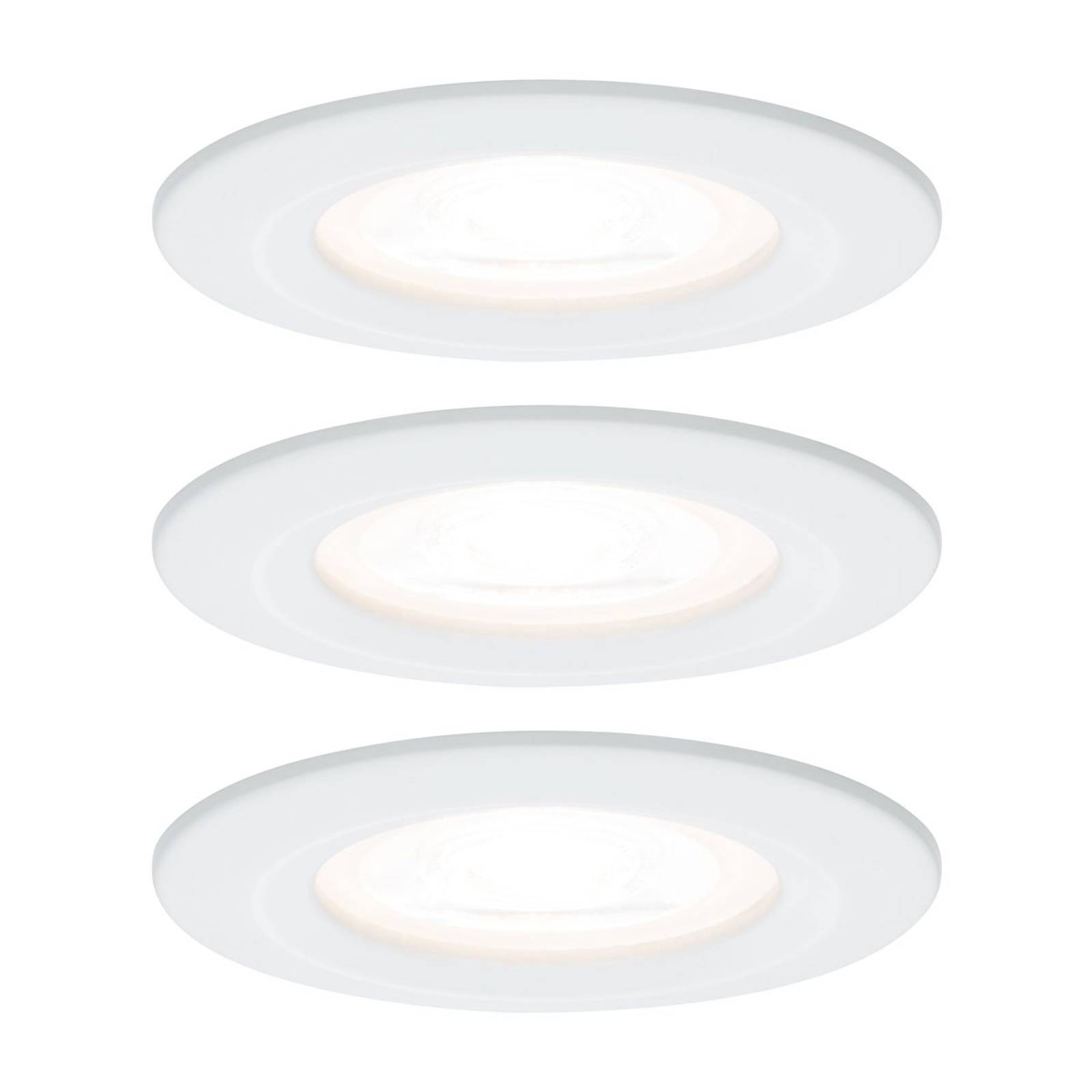 Paulmann 3-pack spot Nova rund, IP44, dimbar, vit