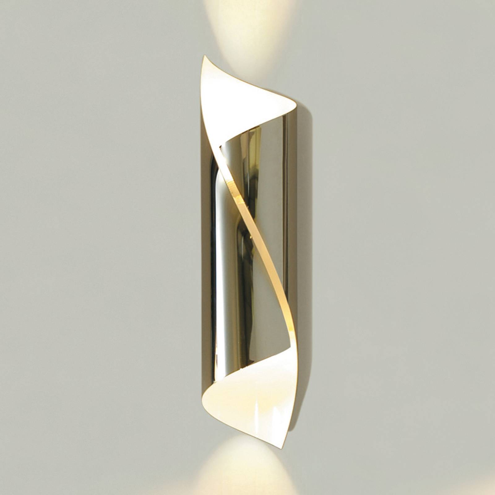 Kromglänsande vägglampa Hué, 27 cm hög