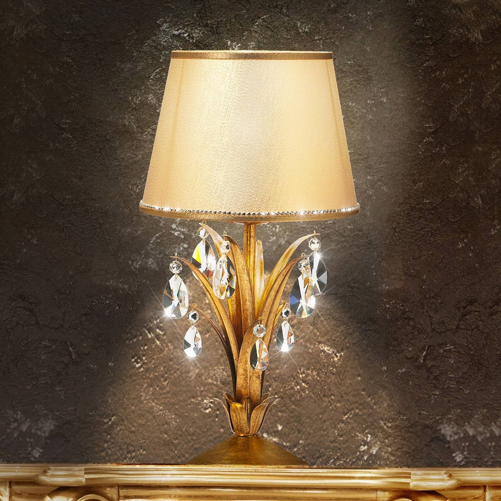 Storslagen bordslampa Mayleen med kristaller