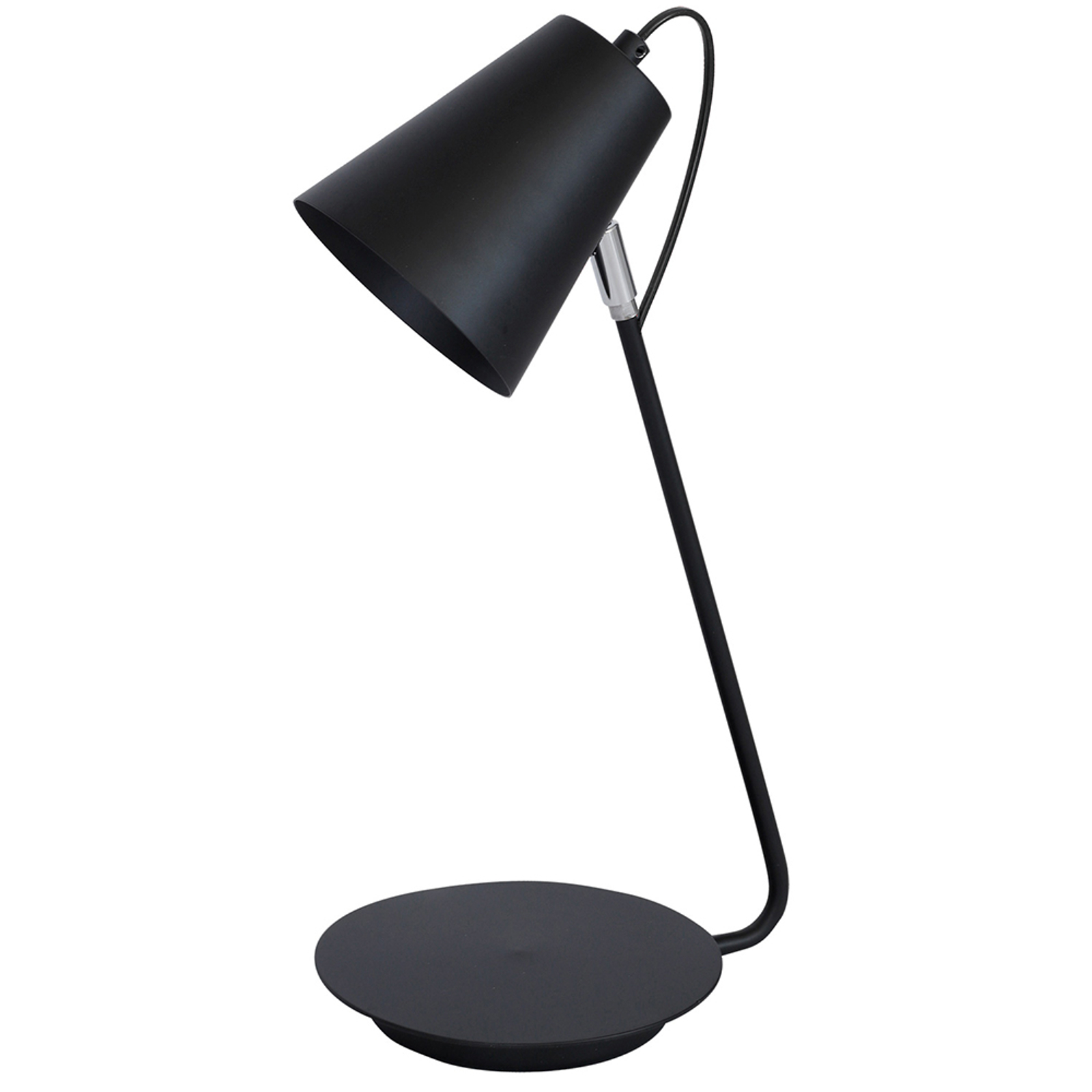 Bordslampa 8297 konformad kromdetalj, svart