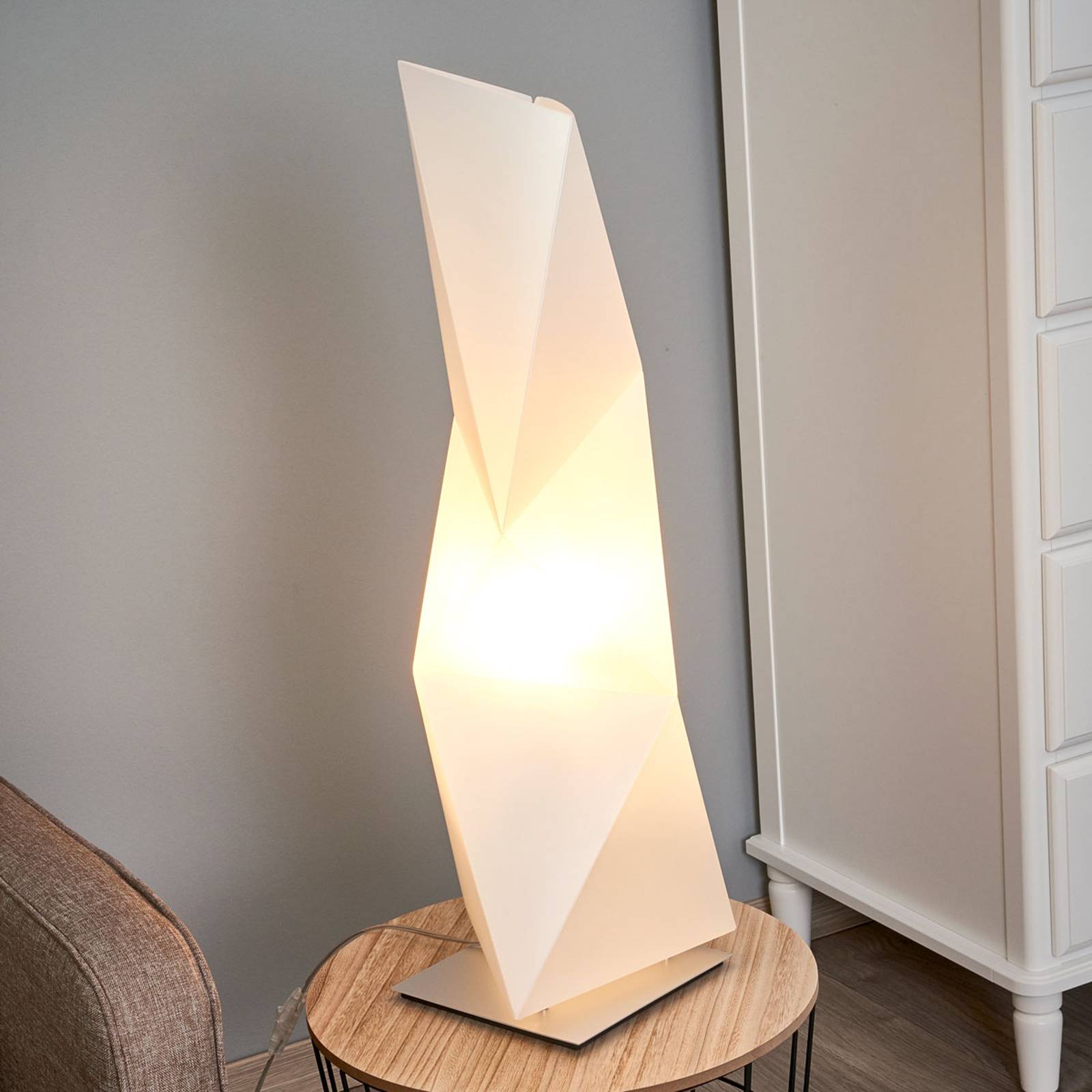 Kantig designer-bordslampa Diamond 72 cm