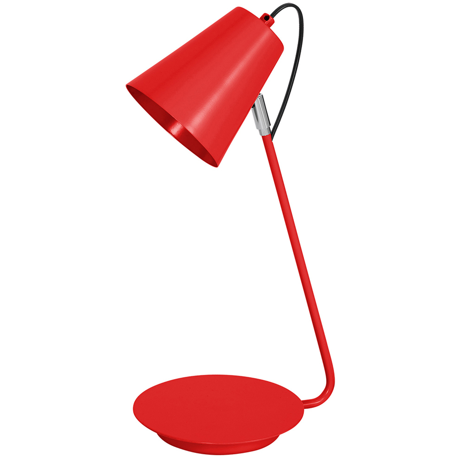 Bordslampa 8301 konformad kromdetalj, röd