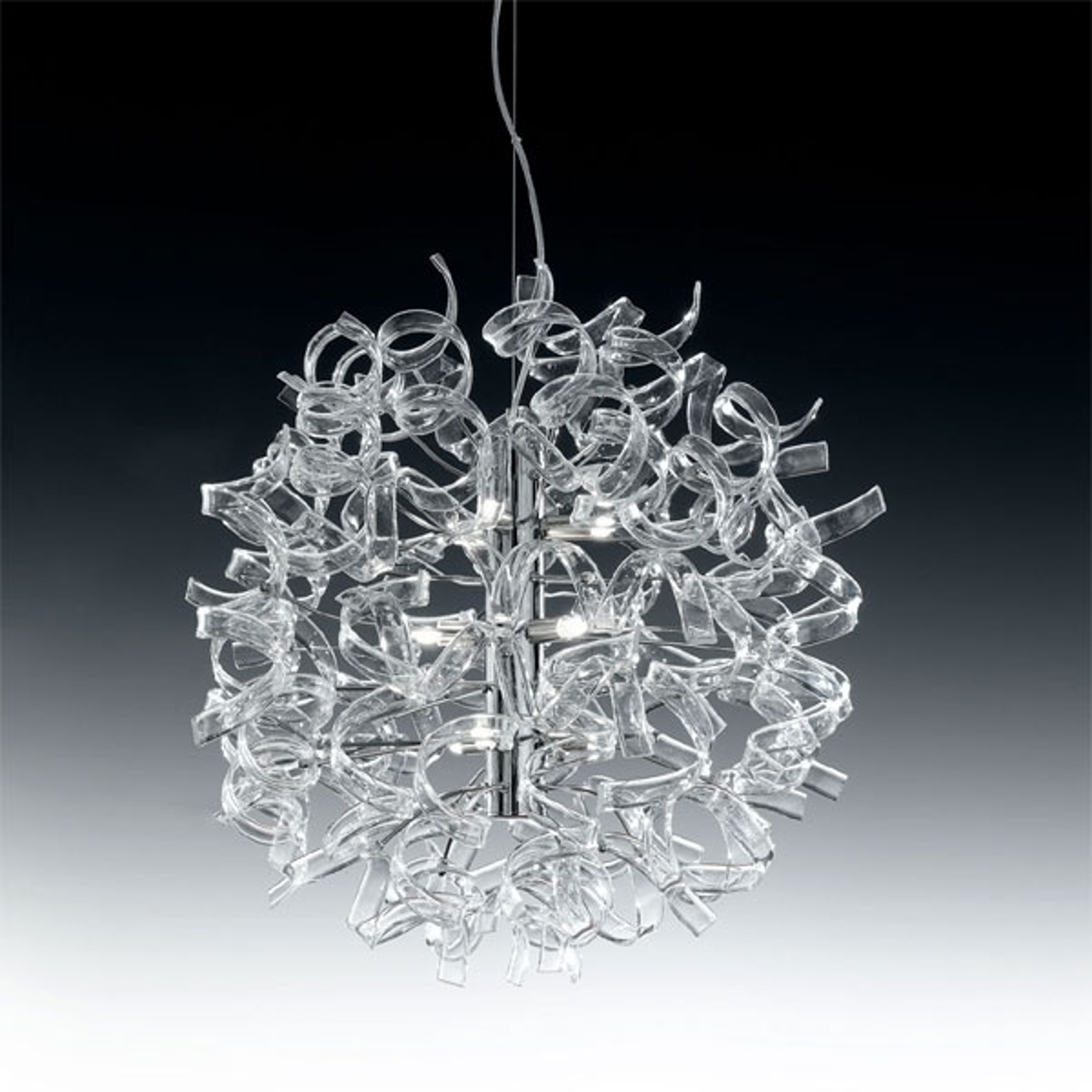 Modern taklampa ASTRO, 9-lågig, transparent