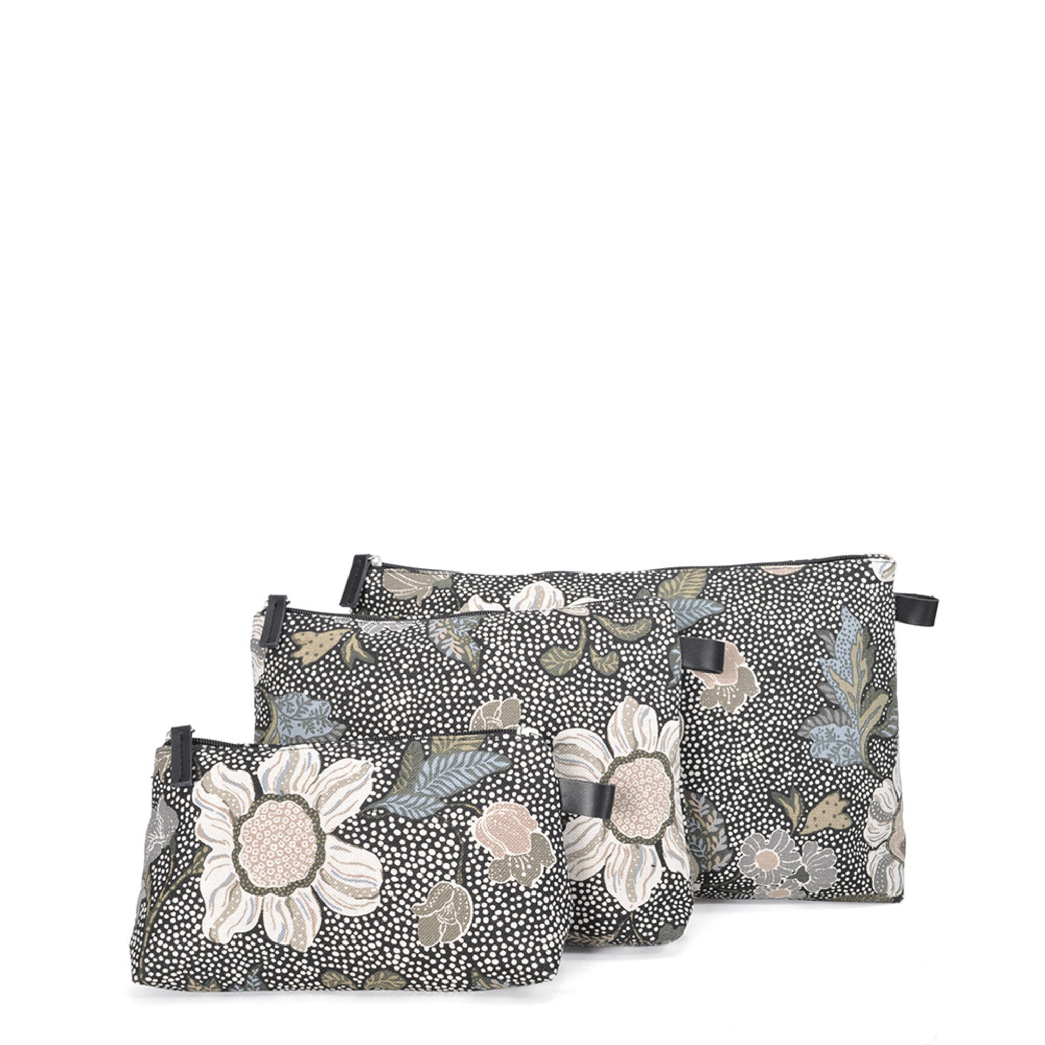 Black Flower Linen Large