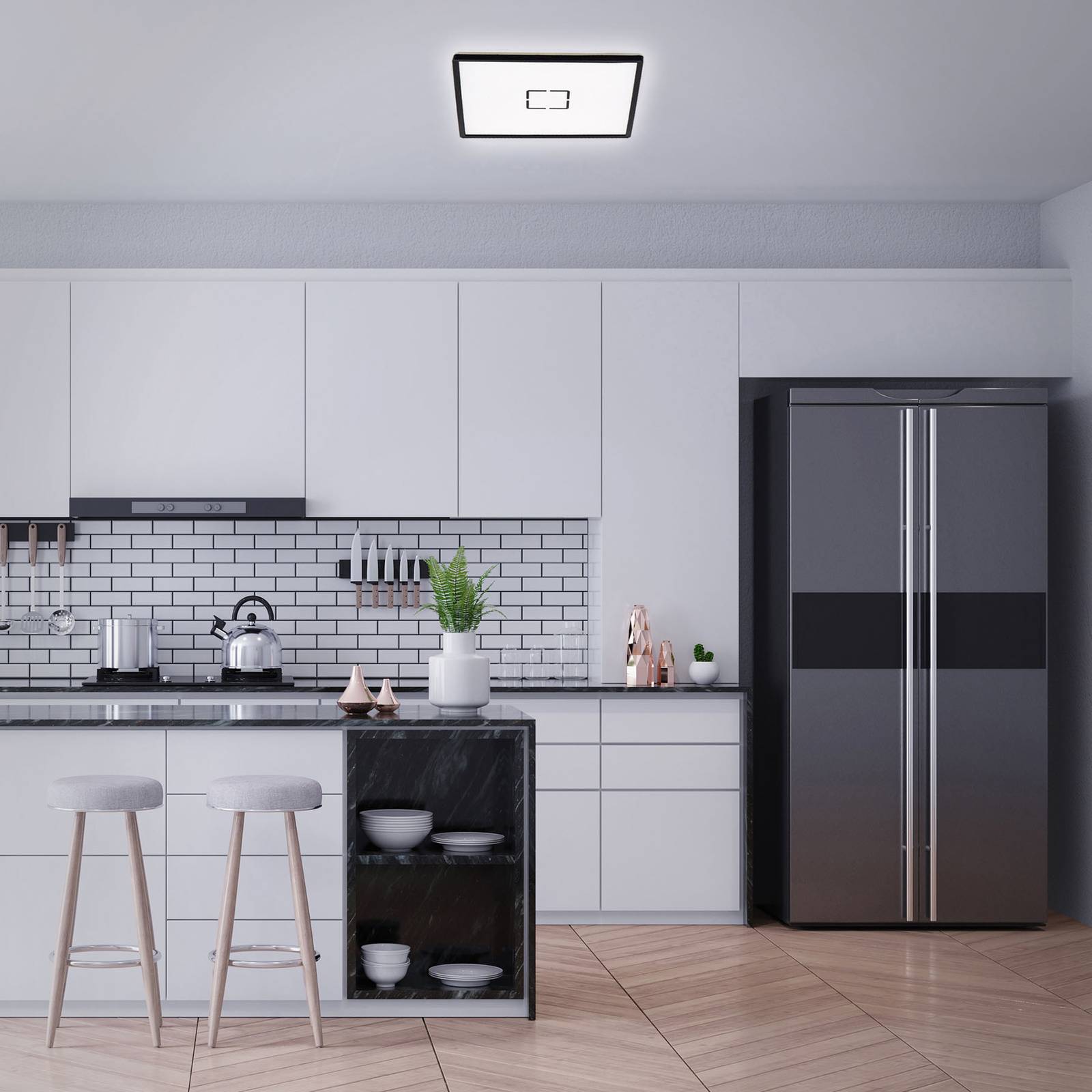 LED-taklampa Free, 42 X 42 cm, svart