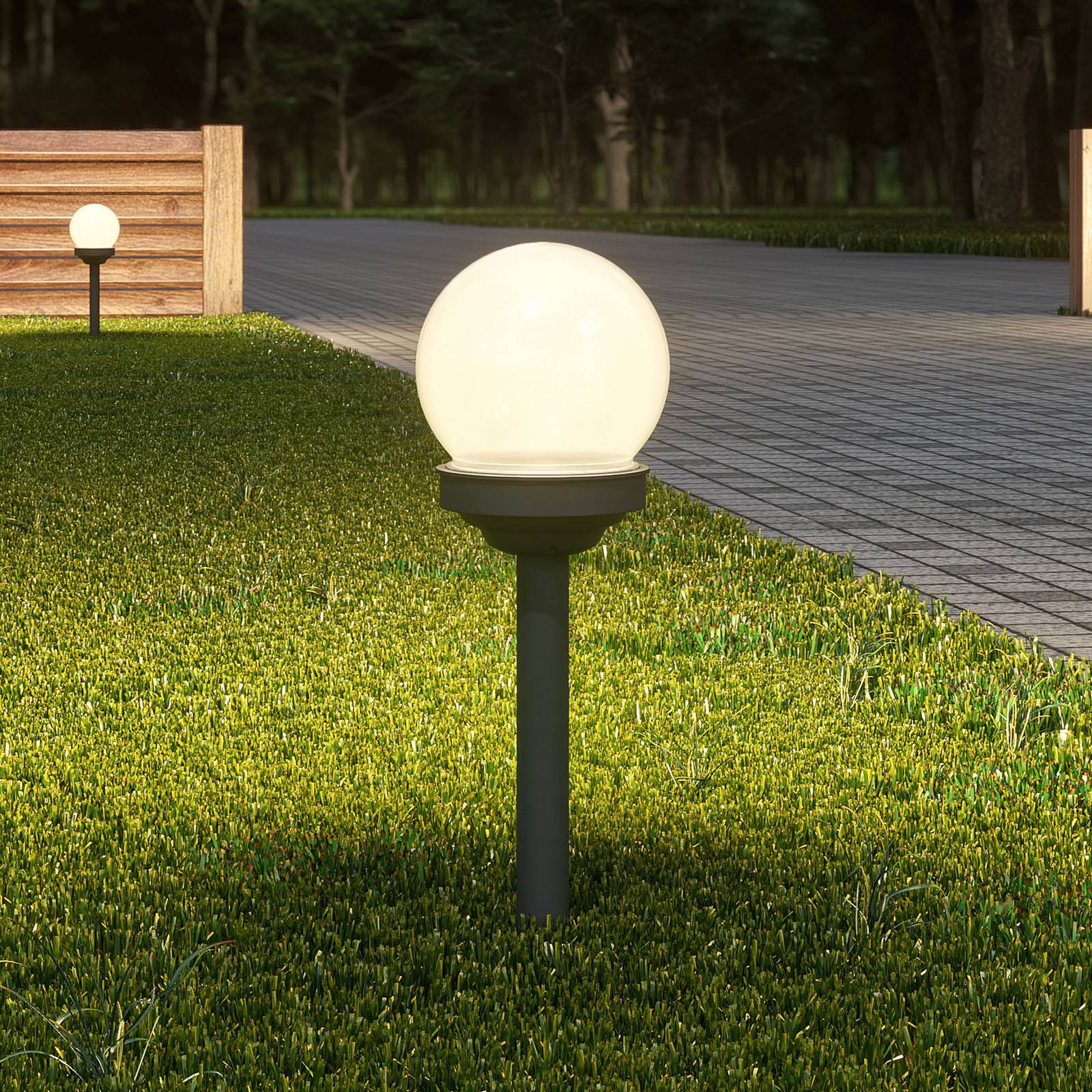 Lindby Haukur LED-solcellsmarkspett, 6-pack