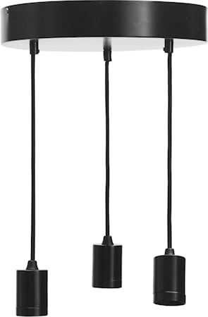 Skyn Taklampa 3-i-1 Rund Svart 30cm