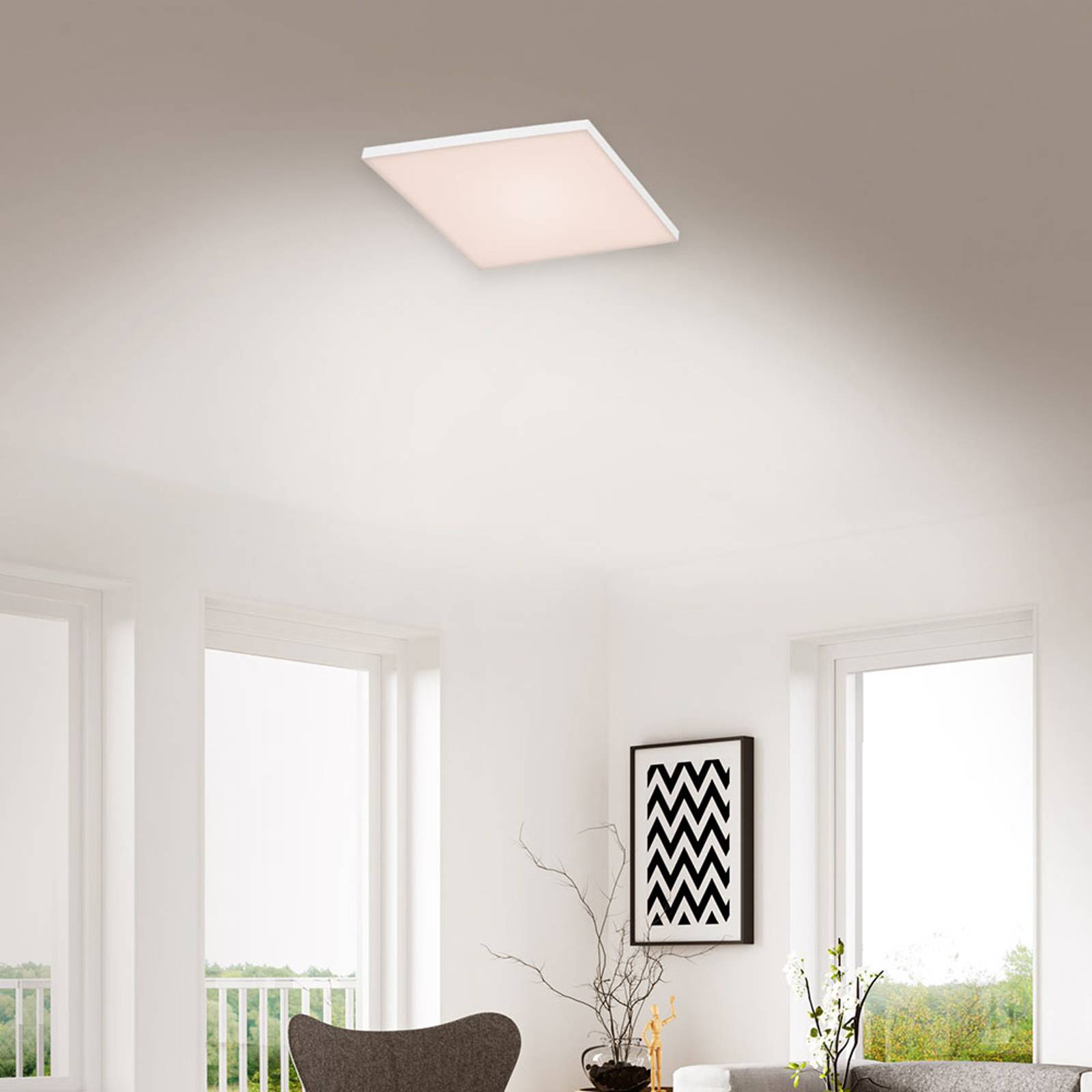 LED-taklampa Frameless RGBW, 30 x 30 cm