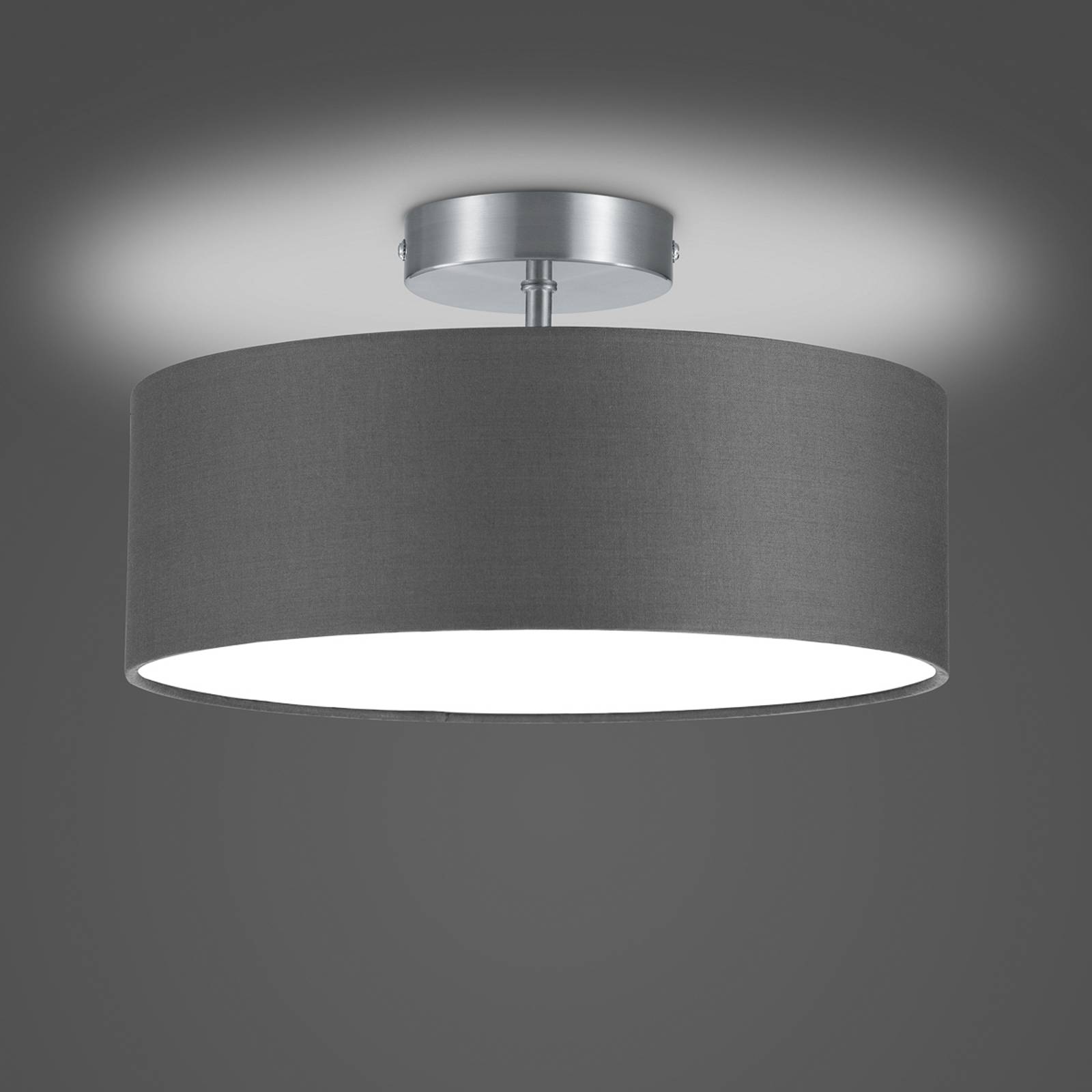 Taklampa Hotel, matt nickel/grå, Ø 30 cm