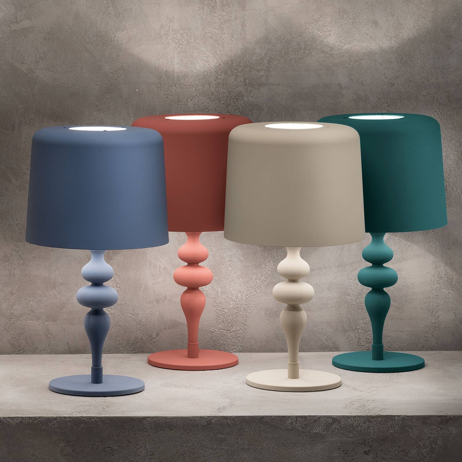 Bordslampa Eva TL1 M, höjd 53 cm oktangrön