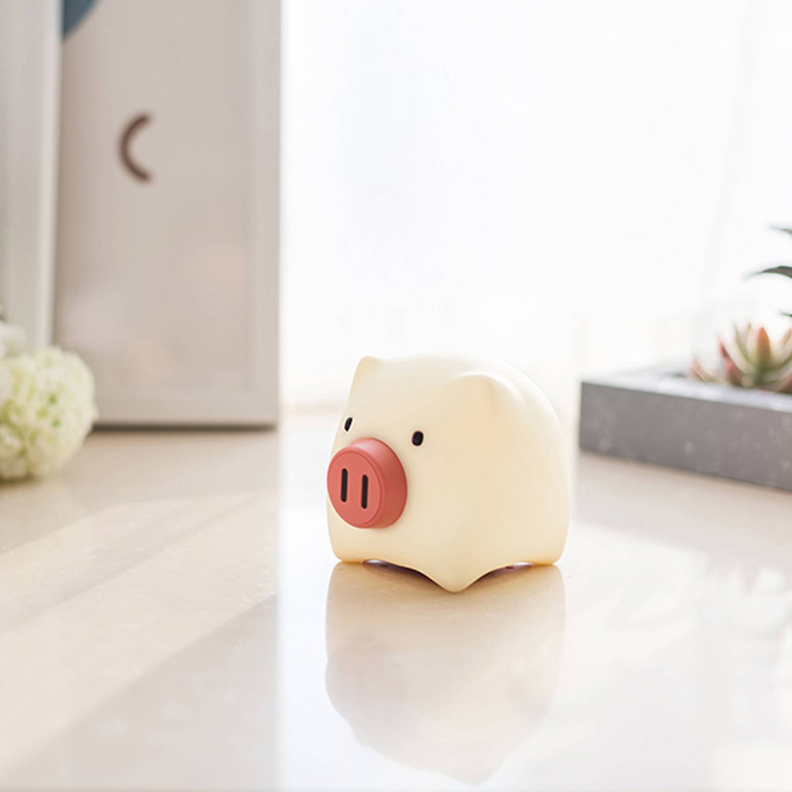LED-nattlampa Piggy Pig med batteri