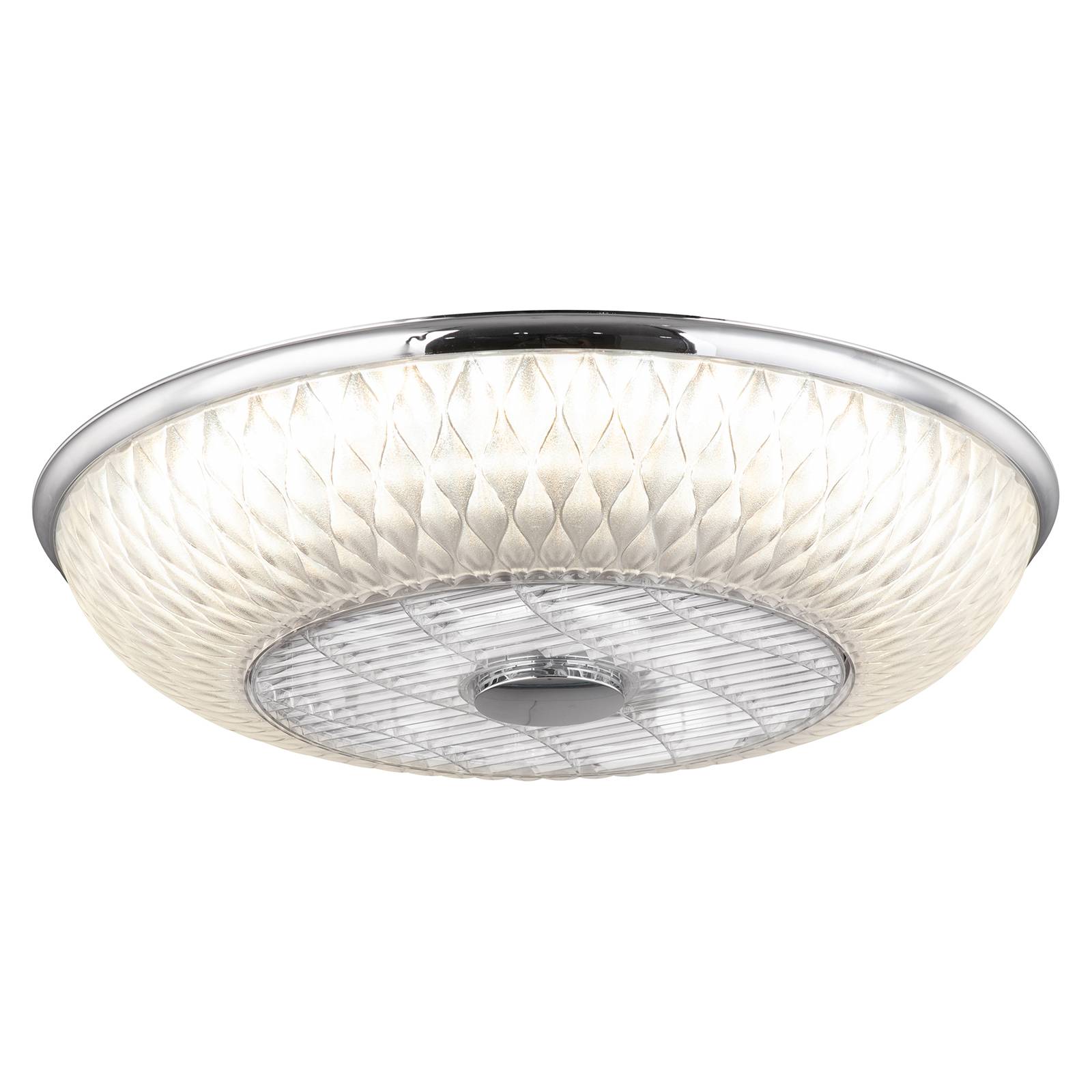 LED-takfläkt Rosario, vit krom