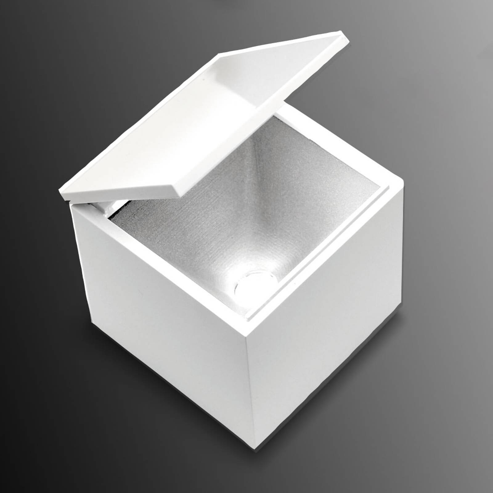 Kubisk LED-bordslampa Cuboled i vitt