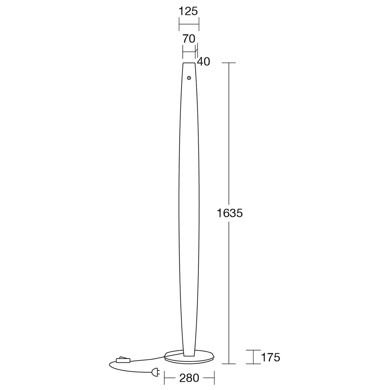 HerzBlut Arco LED-golvlampa oljad ek, Klick&Dim