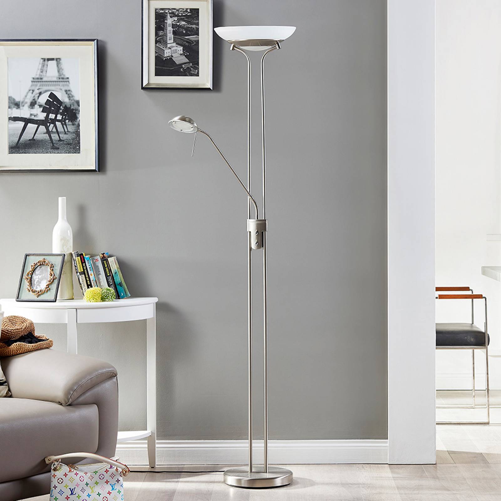 LED-tak-uplight Yveta med läslampa