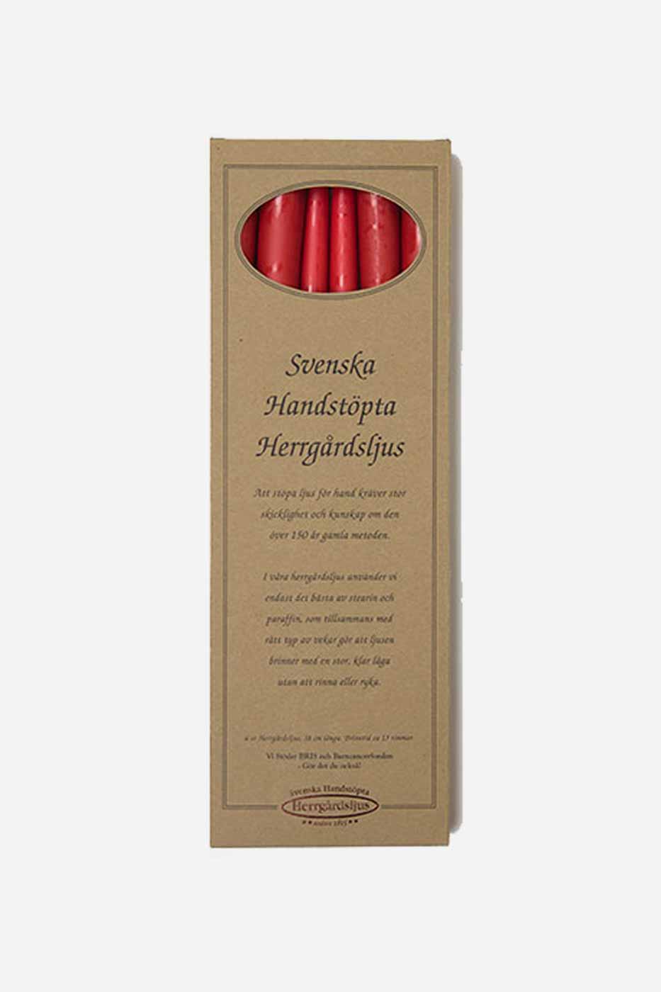 Ljus Herrgård 38 cm 6-pack röd
