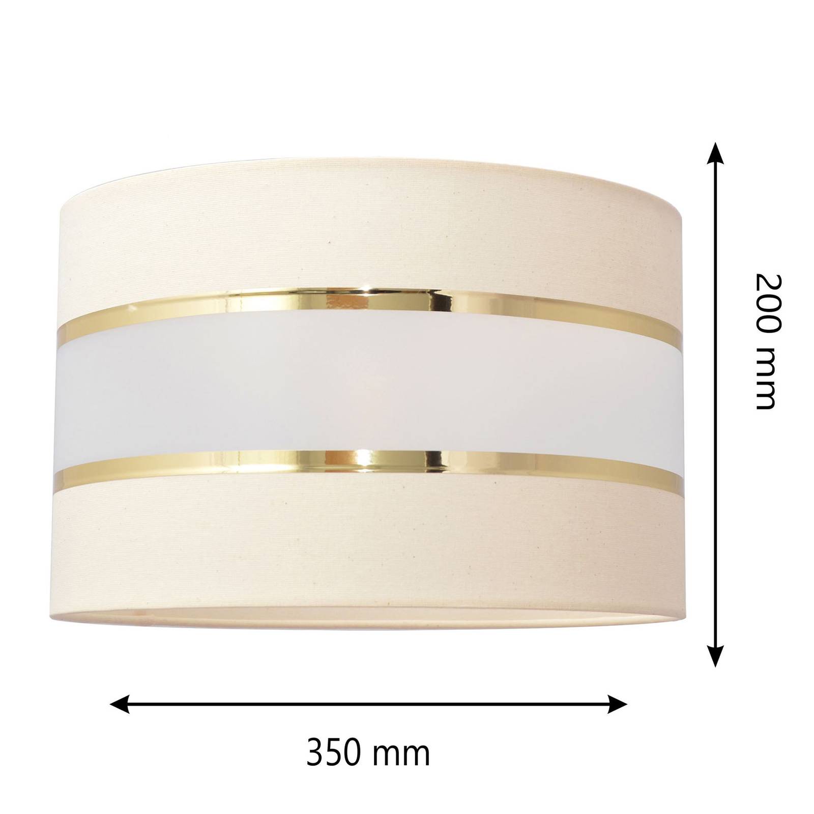 Lampskärm Helen, Ø 35 cm, E27, écru/guld