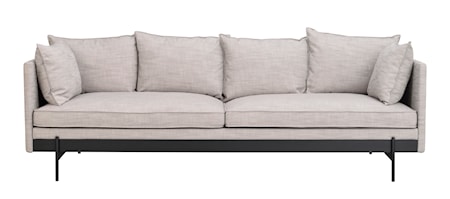 Shelton soffa grått tyg/svart ask/svart metall