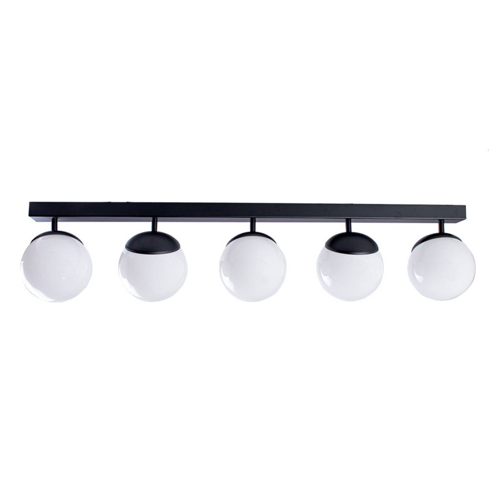 Taklampa Sfera 5 lampor direkt glas/svart