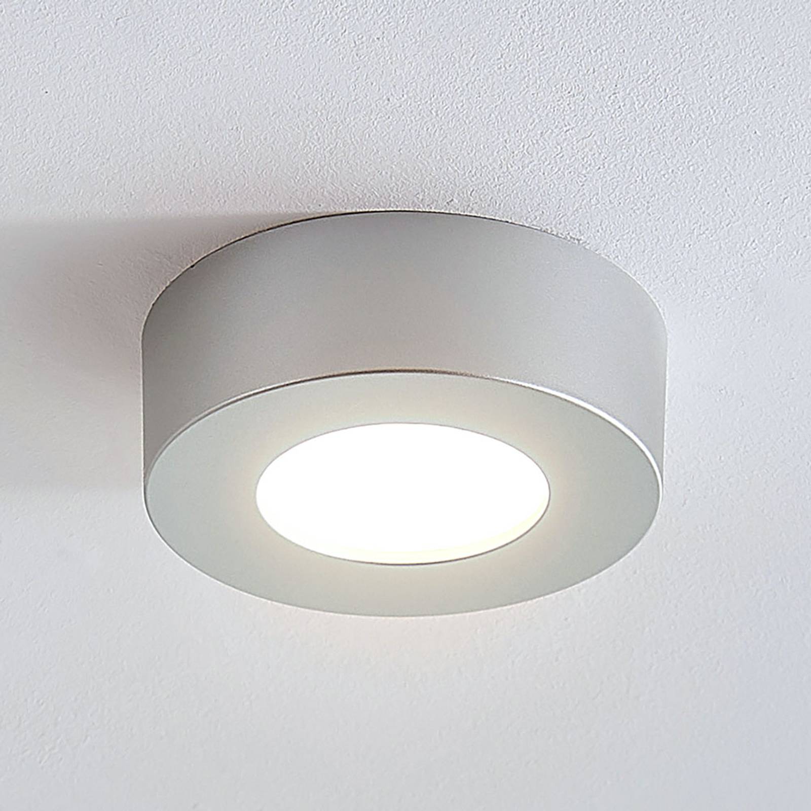 LED-taklampa Marlo silver 3000K rund 12,8 cm