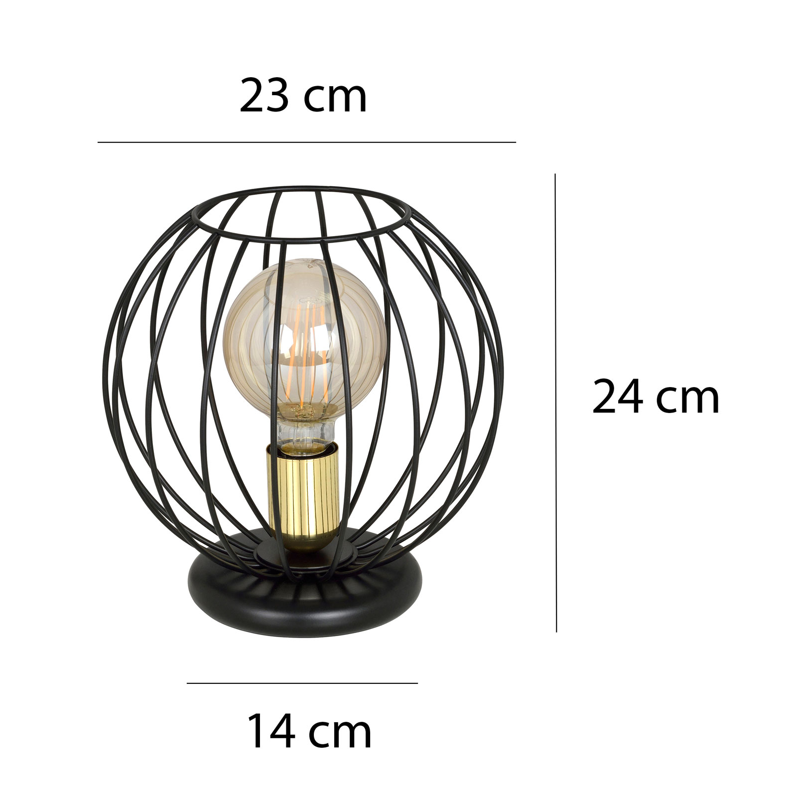 Bordslampa Albio LN1 med burskärm, svart