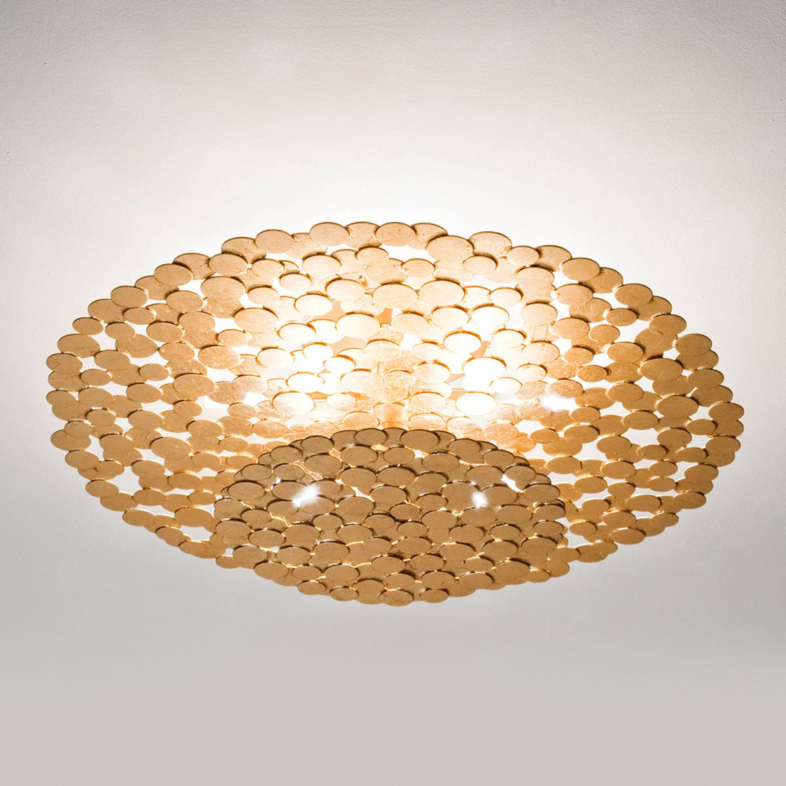 Vacker taklampa Tresor 60 cm, guld
