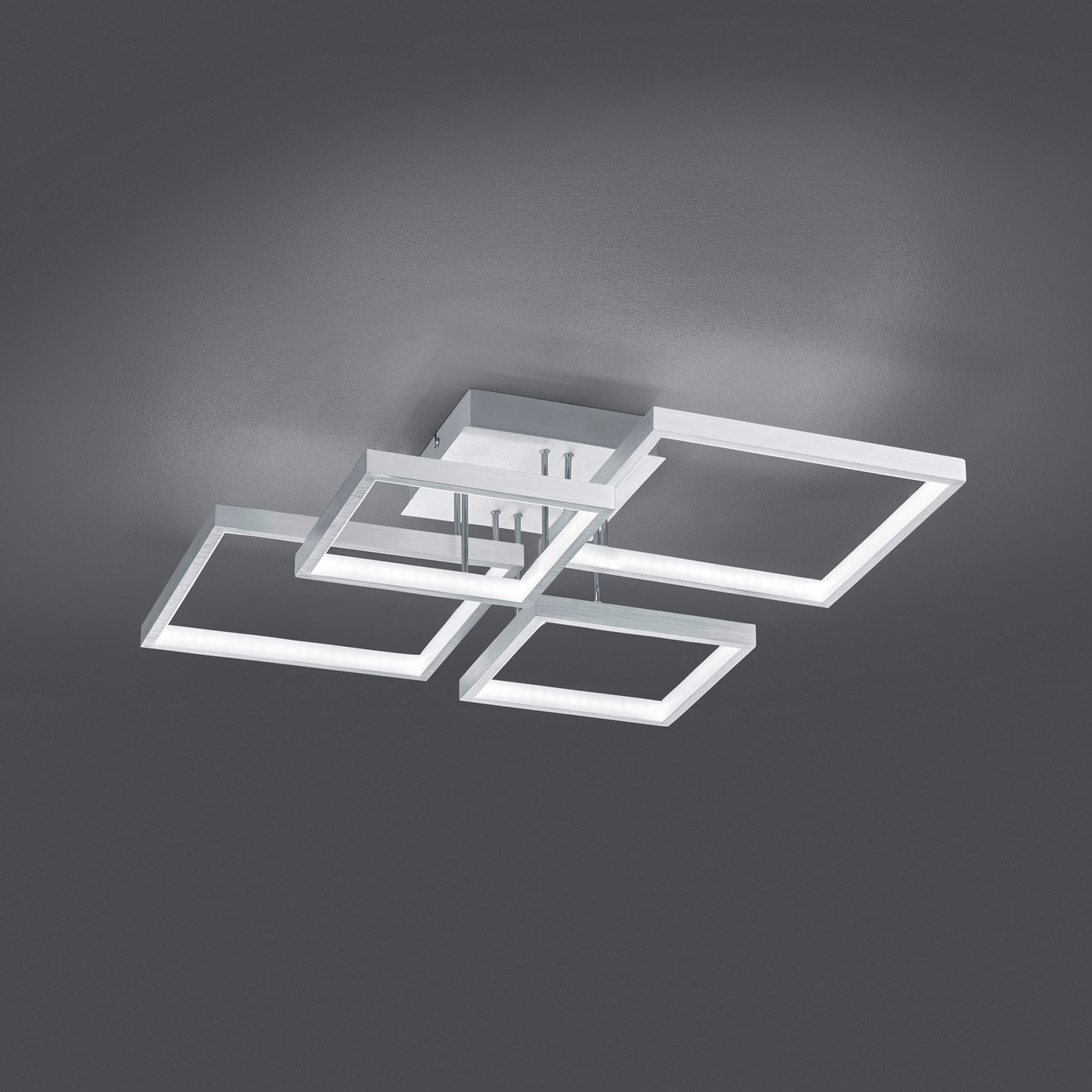 LED-taklampa Sorrento 52 x 52 cm borstat aluminium