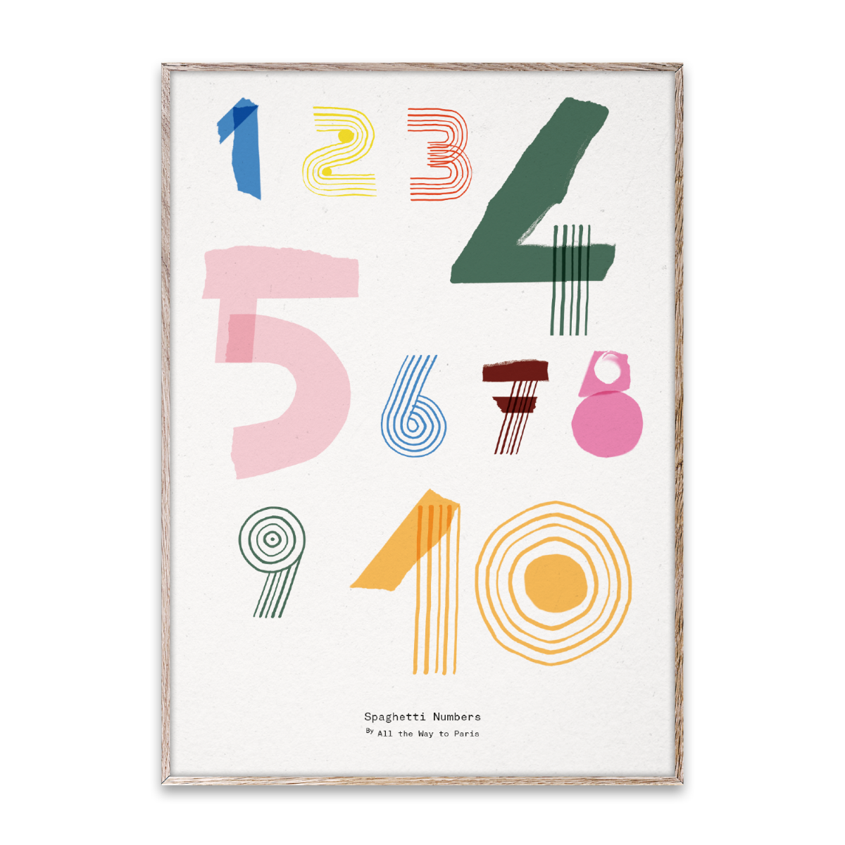 MADO Poster Spaghetti Numbers 50x70 cm