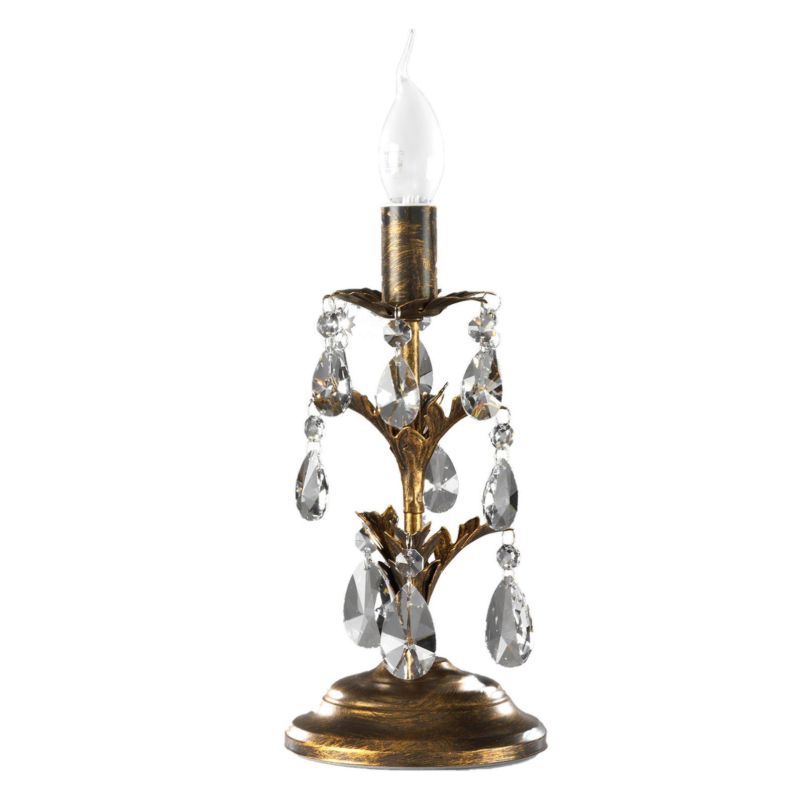 Bordslampa Teresa med kristaller, utan skärm
