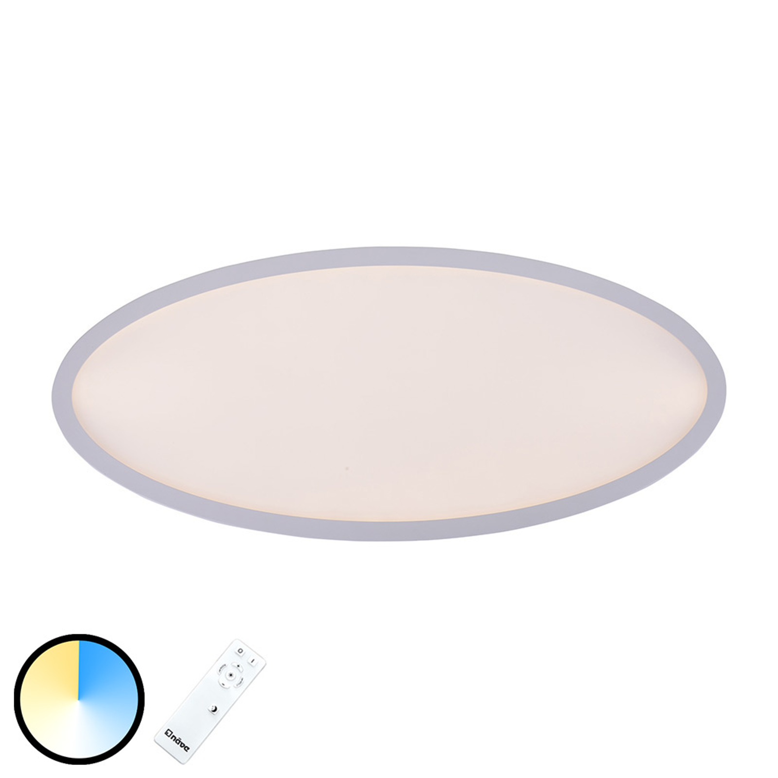 LED-taklampa Pesaro oval 80 cm x 35 cm