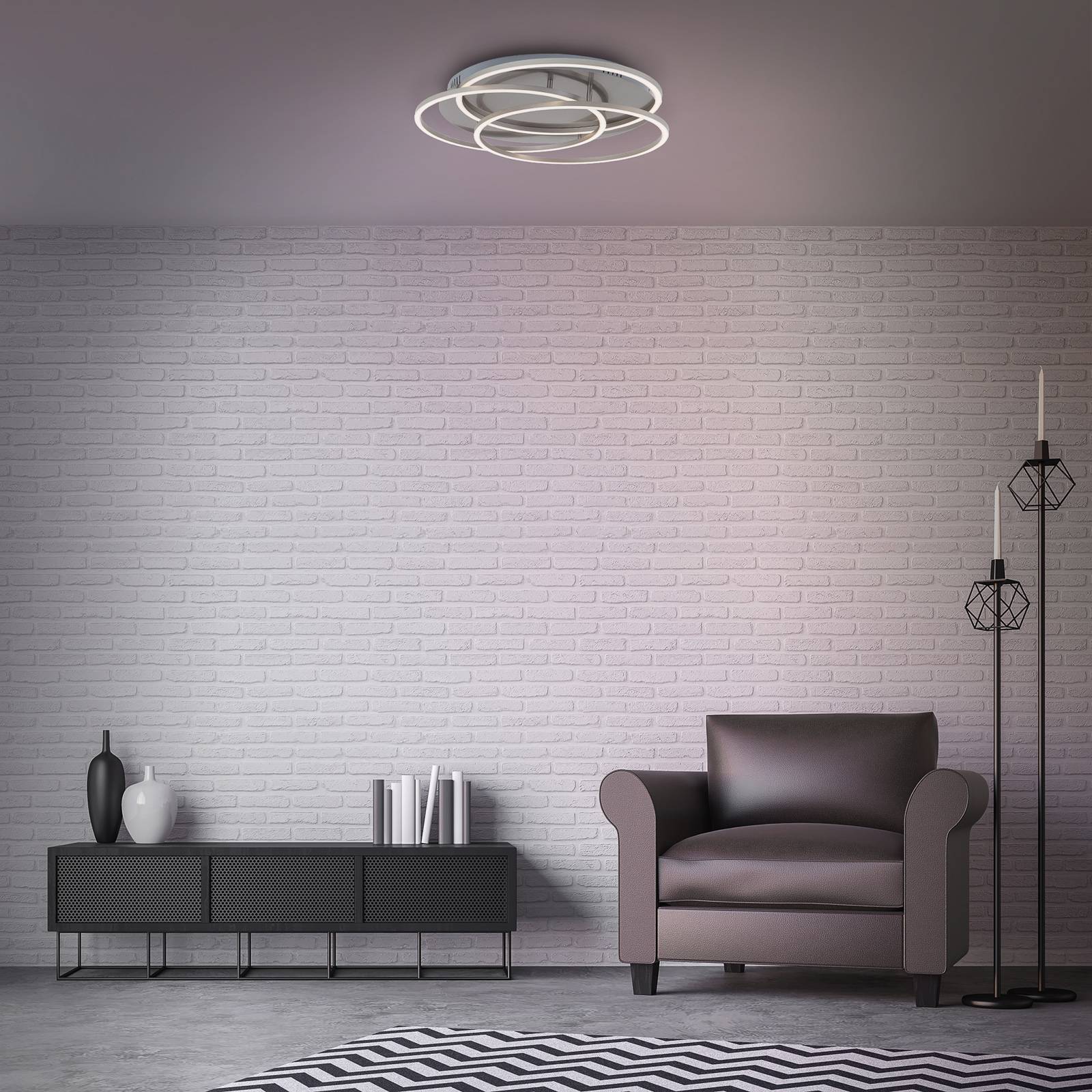 LED-taklampa Frames tre ringar memoryfunktion