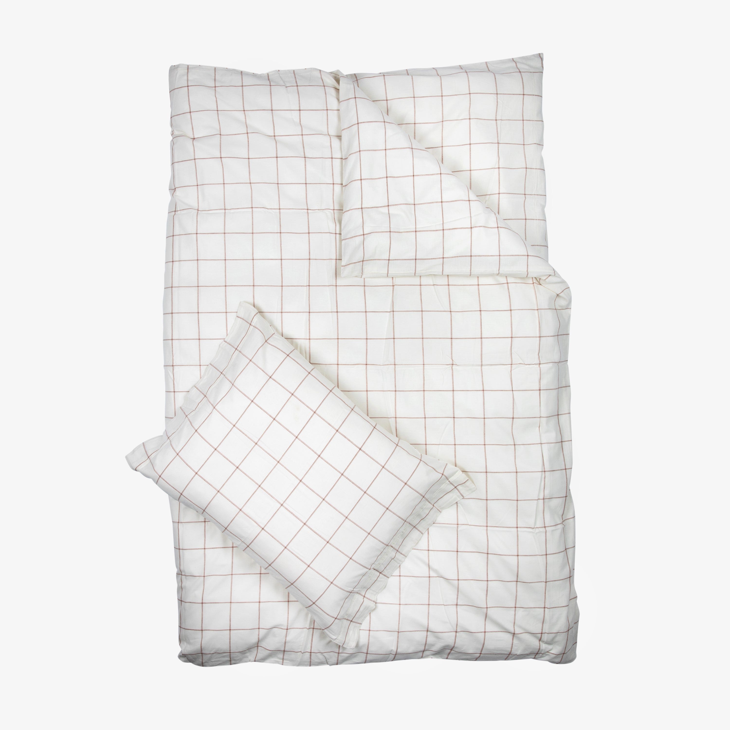 Bäddset Ruta 150x200 cm Naturvit