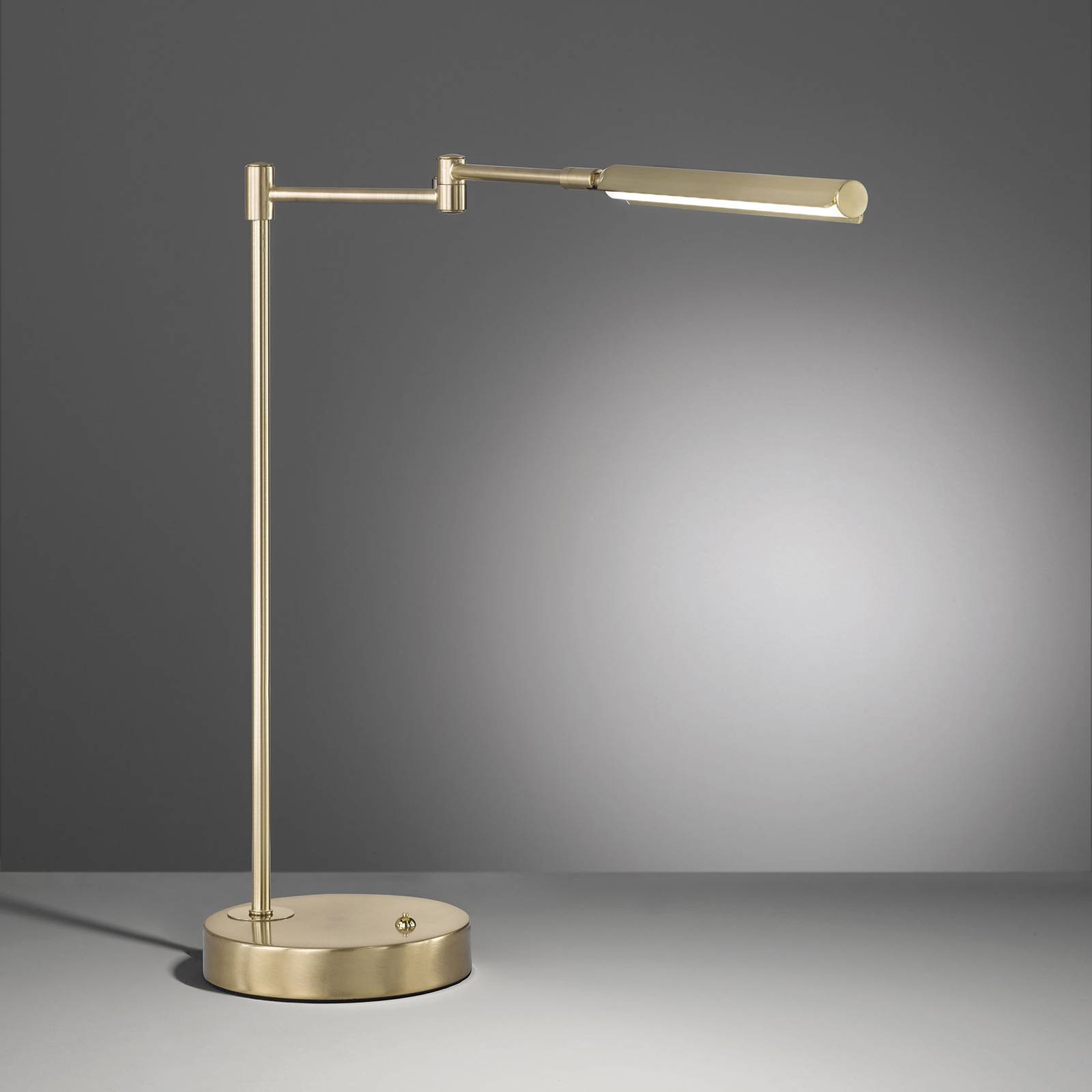LED-bordslampa Nami, dimbar, mässingfärg