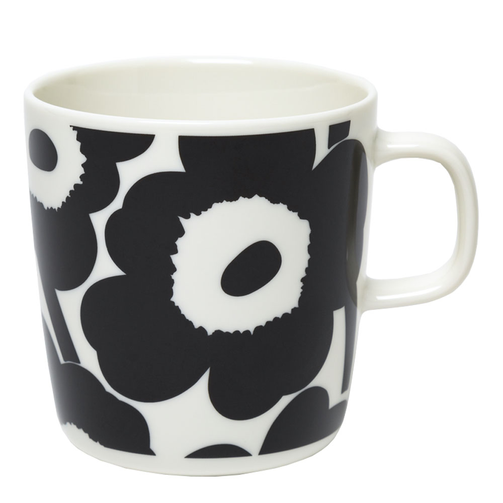 Marimekko - Unikko Mugg 40 cl Svart/Vit