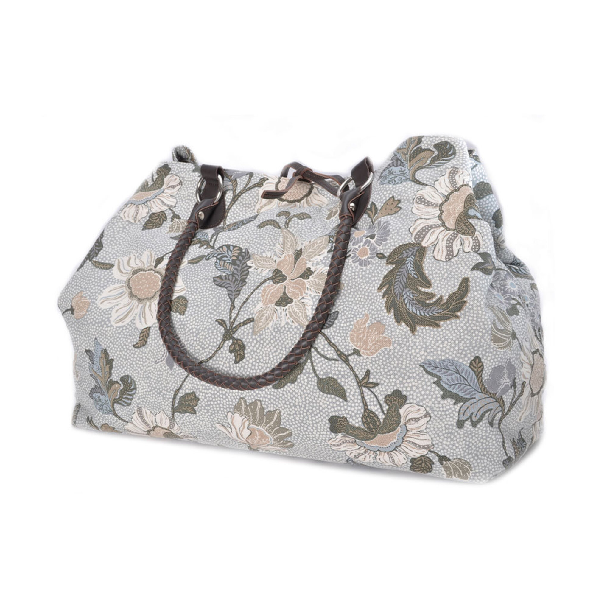 Weekend Bag White Flower Linen, ONE SIZE