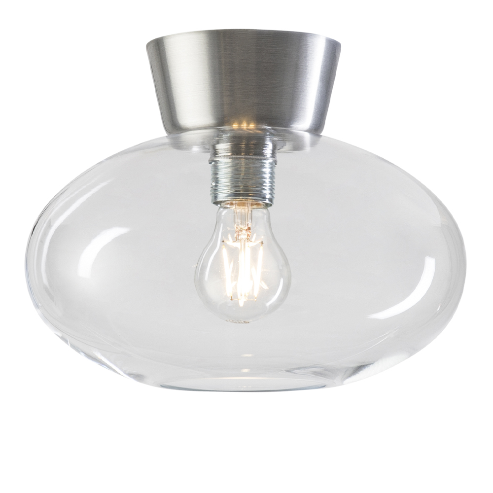 BELID - Bullo Taklampa Plafond 27 cm Aluminium/Klar Glas
