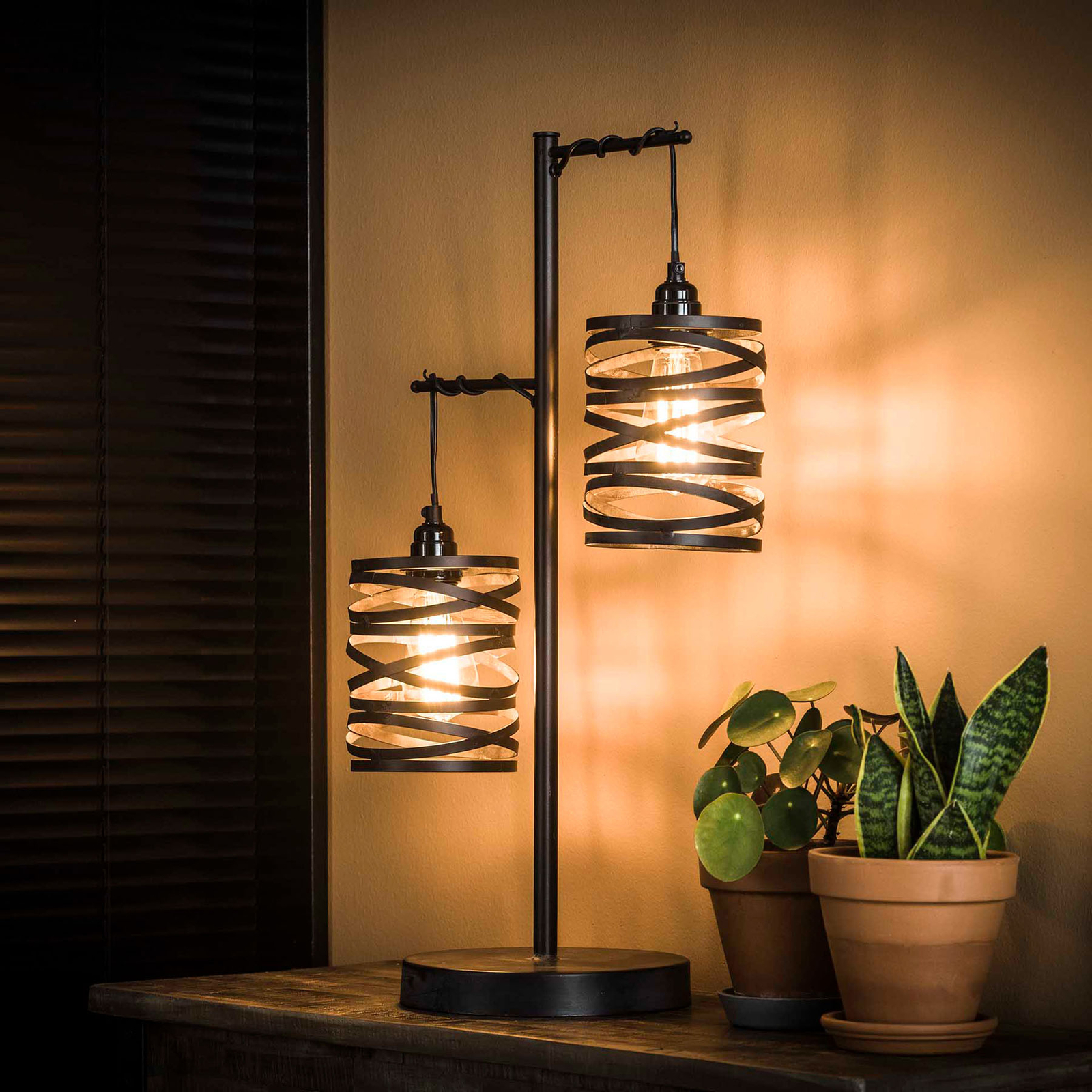 Bordslampa Spindlight, 2 lampor, höjd 70 cm