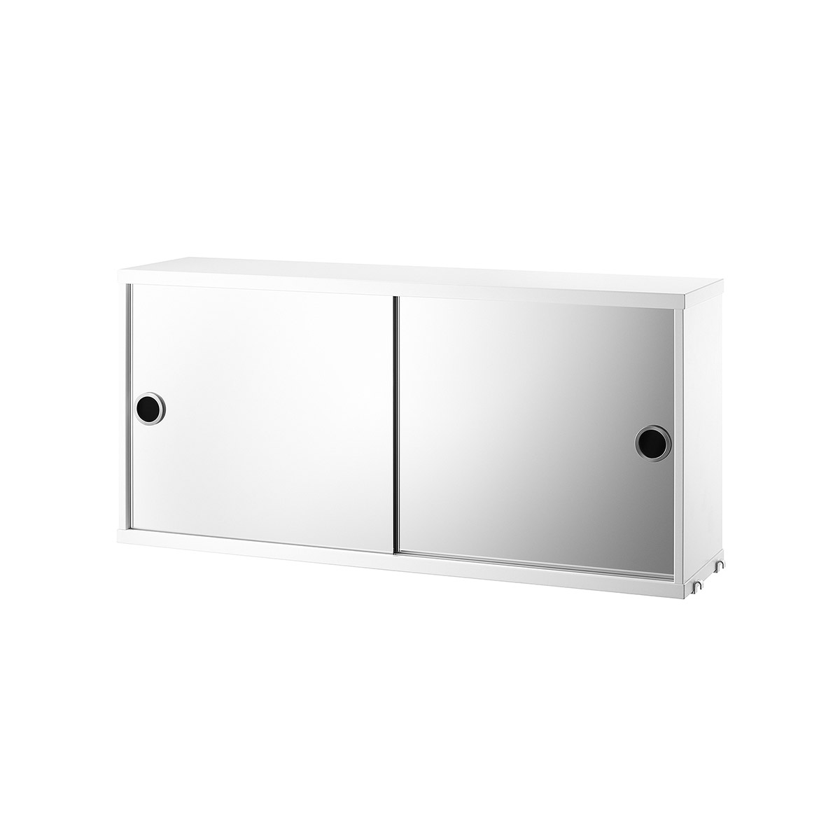String Skåp m spegeldörrar 78x20x37 vit