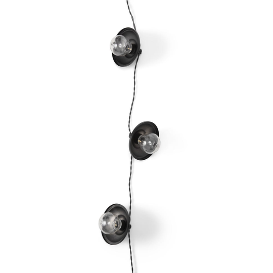 Solcellsslinga 10 LED Glob/Skärm 1,8m Svart