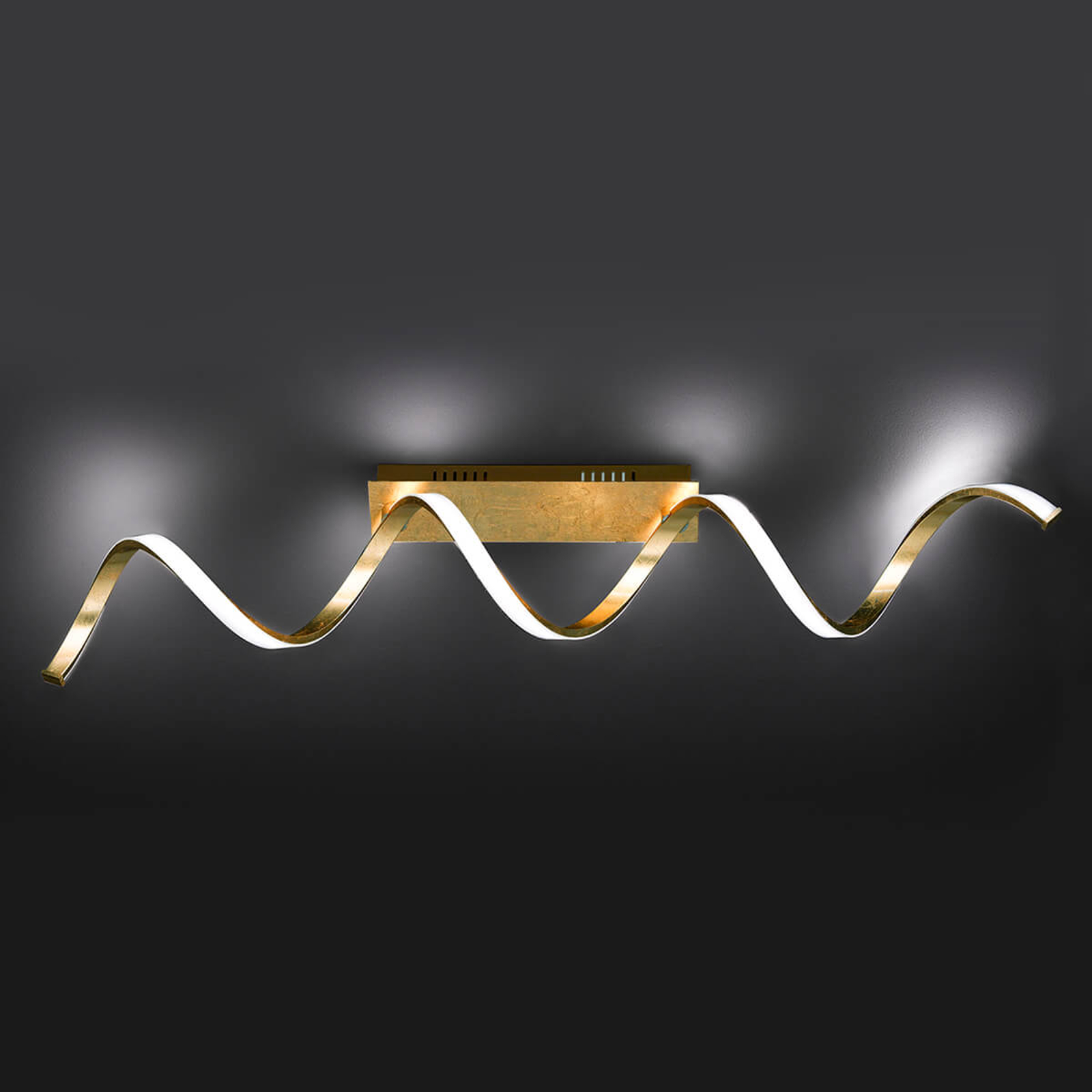 LED-taklampa Russell i elegant guldton