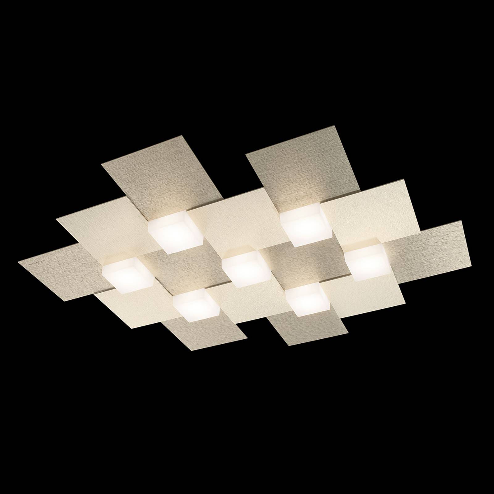 GROSSMANN Creo LED-taklampa 7 ljuskällor champagne