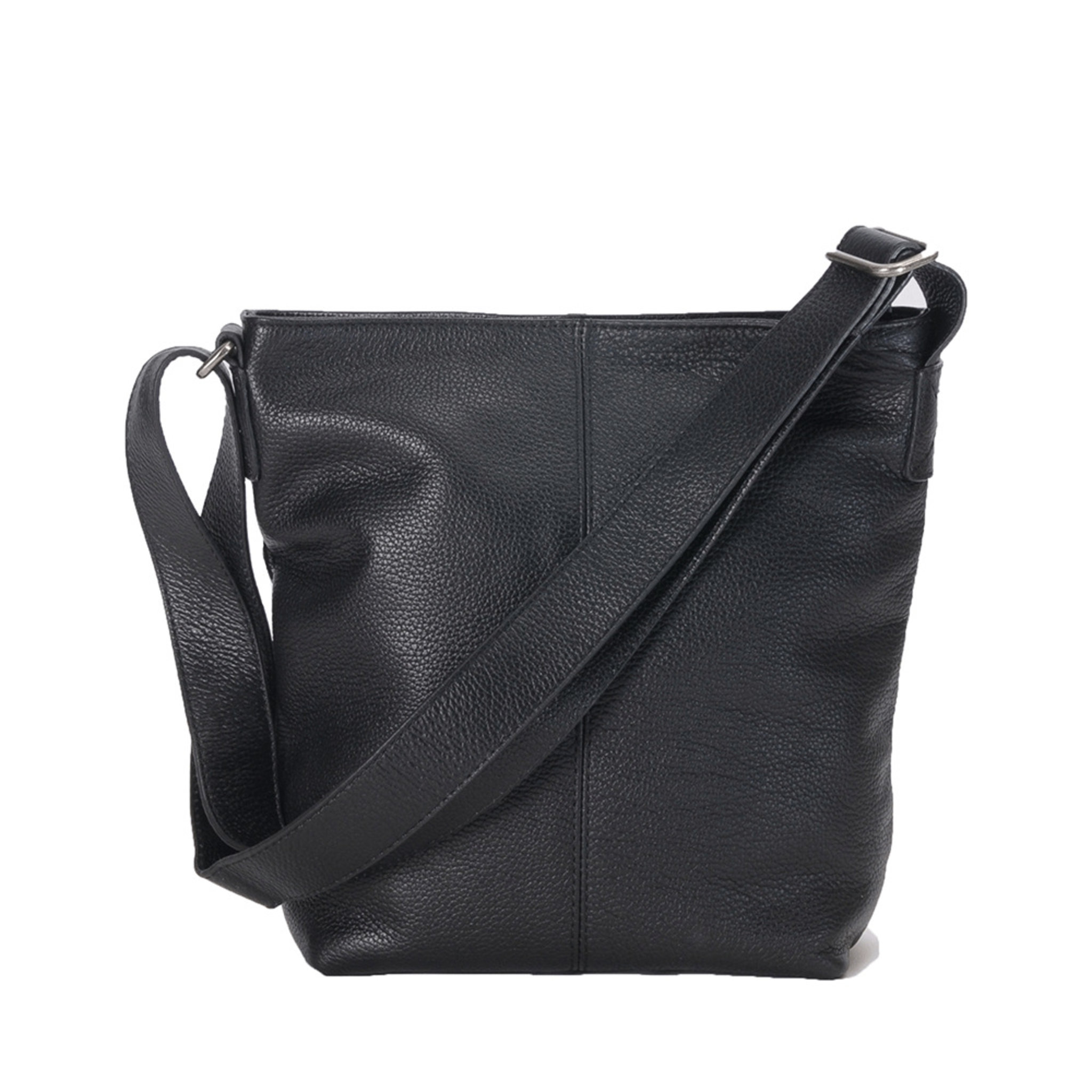Small Shoulder Bag Black Grained Leather
