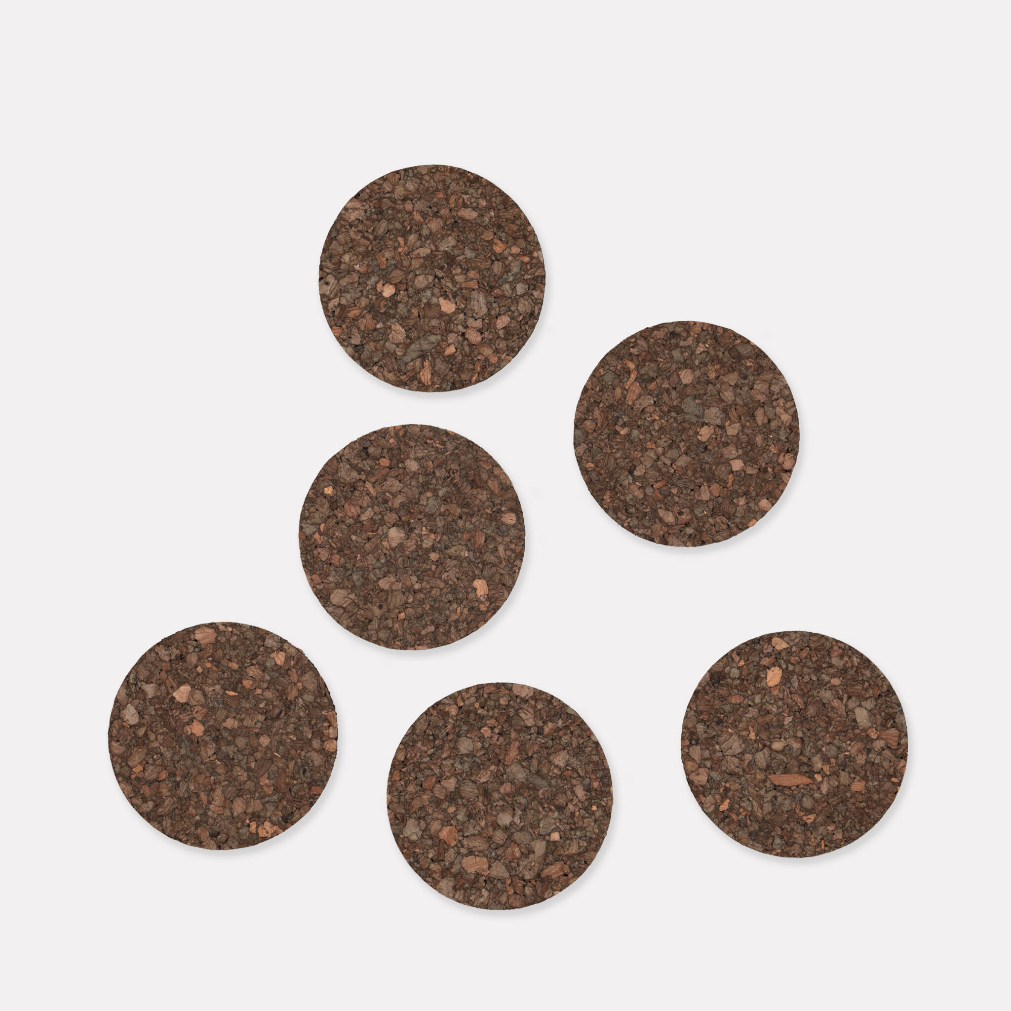 Glasunderlägg i kork, 6-pack, ONE SIZE