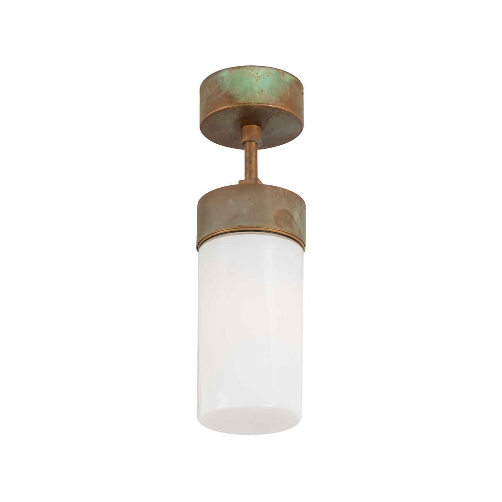 Taklampa Silindar 3357, mässing antik/opal