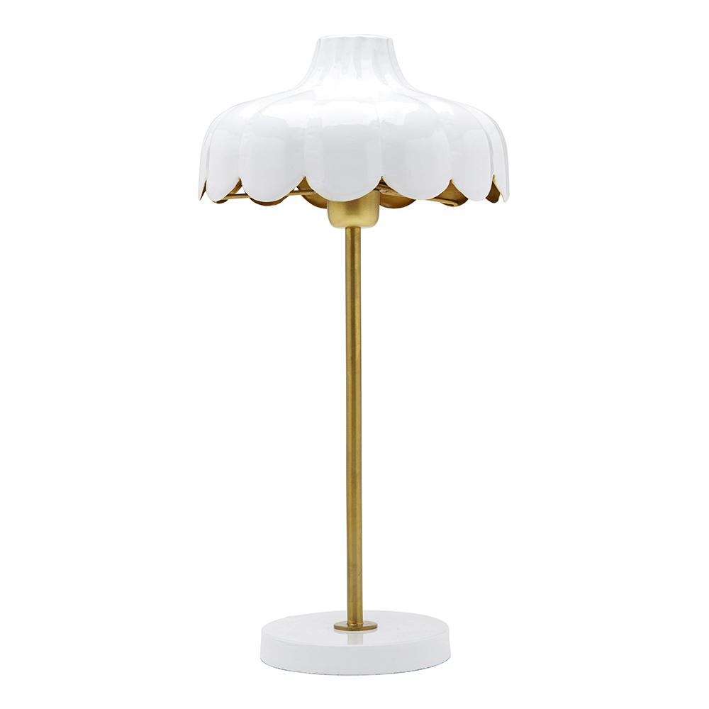 PR Home - Wells Bordslampa 50 cm Vit/Guld