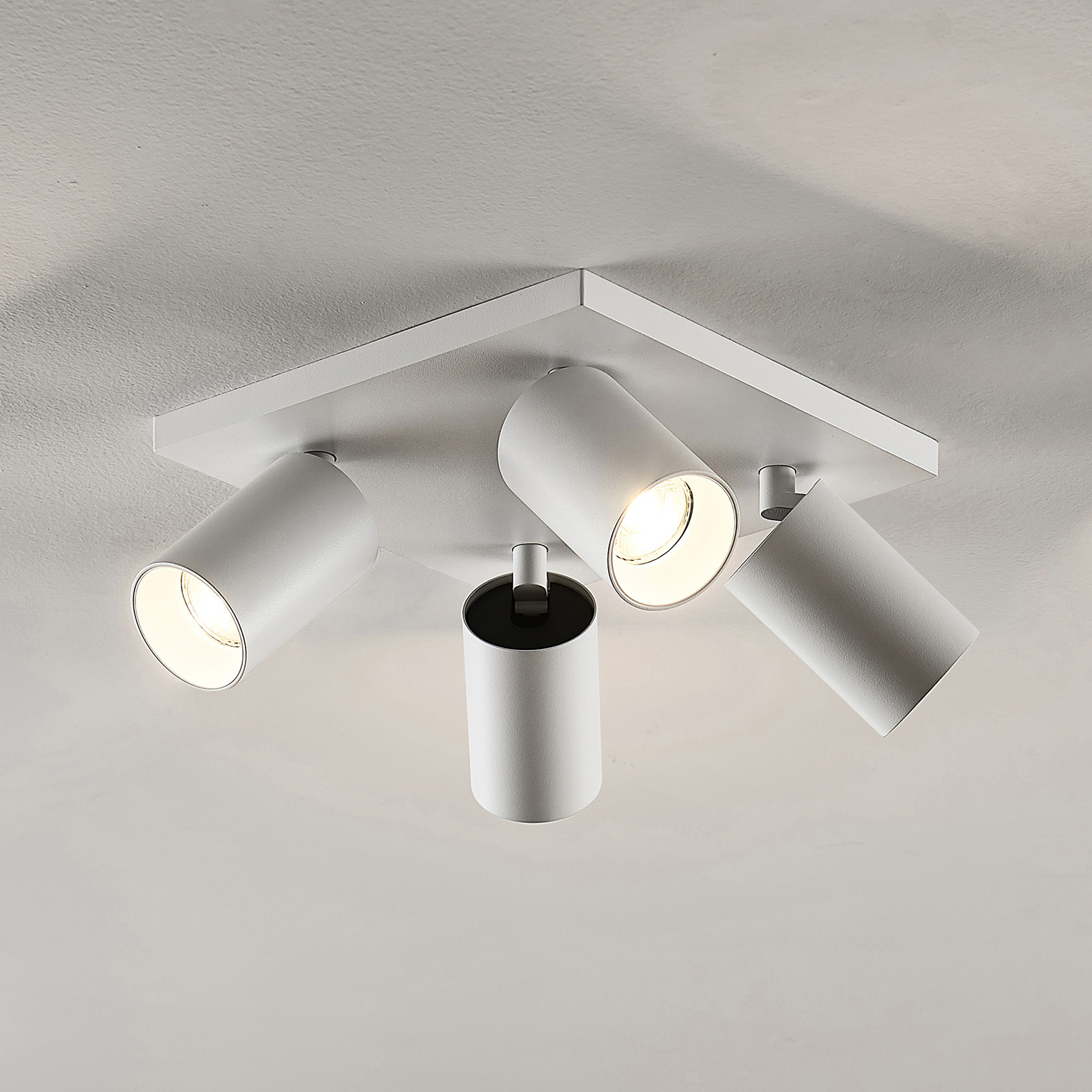 Arcchio Brinja takspotlight, kantig, vit, 4 lampor