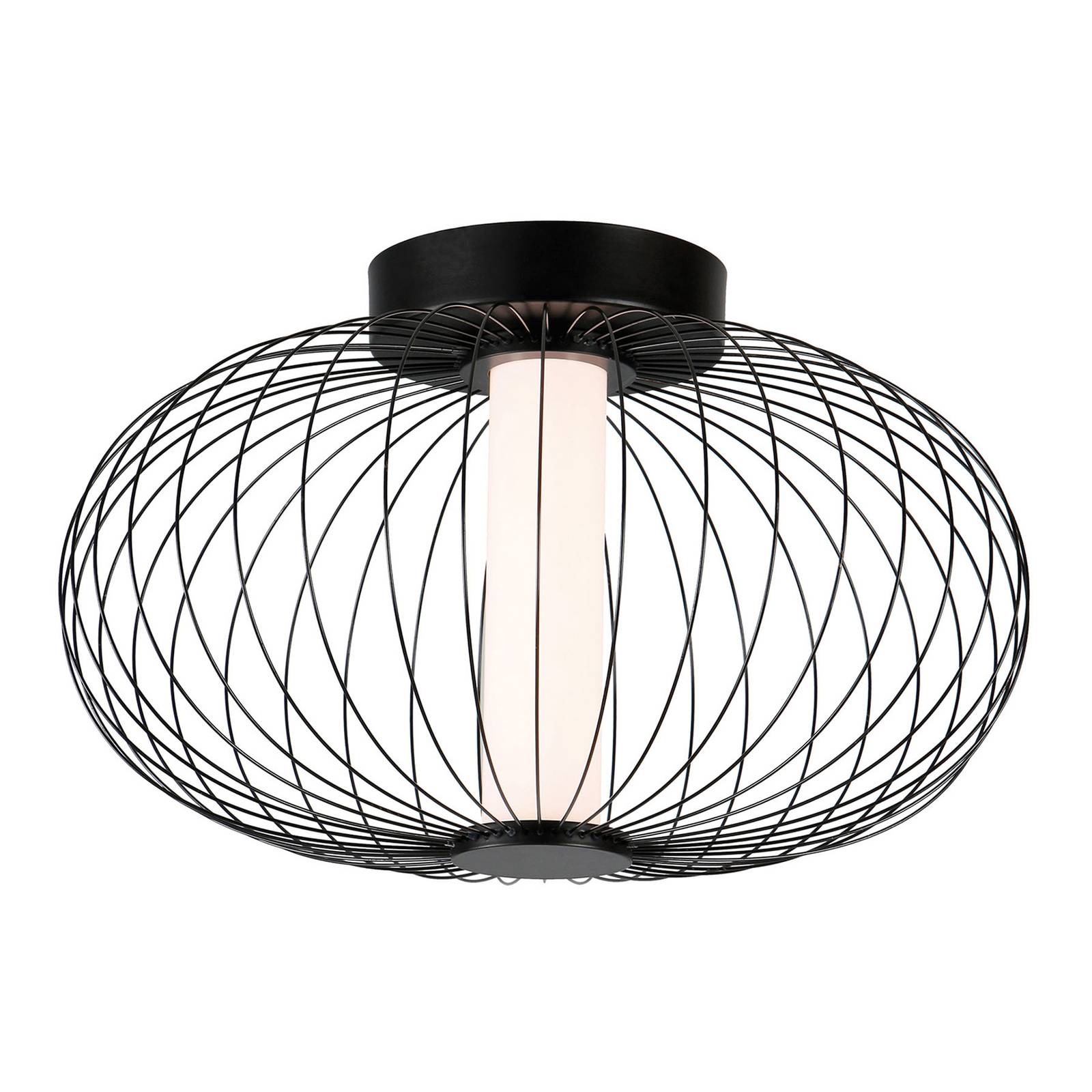 LED-taklampa Elli med burskärm, svart