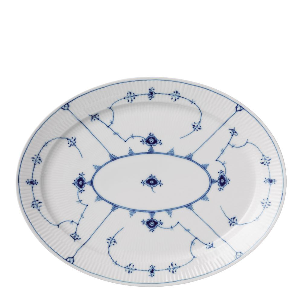 Royal Copenhagen - Blue Fluted Plain Serveringsfat Oval 34 cm
