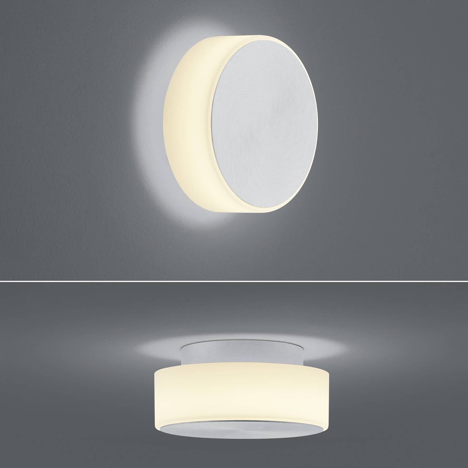 BANKAMP Button LED-vägglampa, 15,5 cm, aluminium